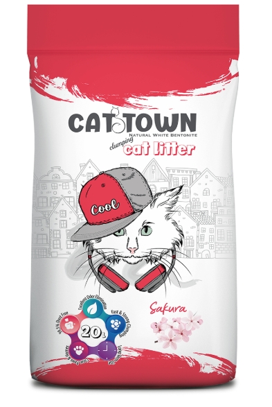 [2335] Cat litter Cattown CAT White Cat Litter Sakura  20 L
