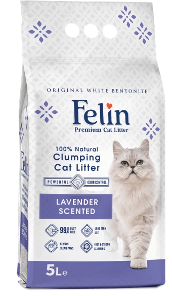 [2304] Cat litter Felin CAT White Cat Litter Lavender 5 L
