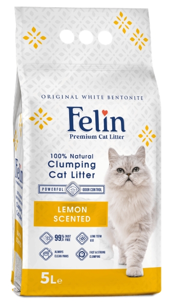 [2303] Cat litter Felin CAT White cat litter Lemon 5 L
