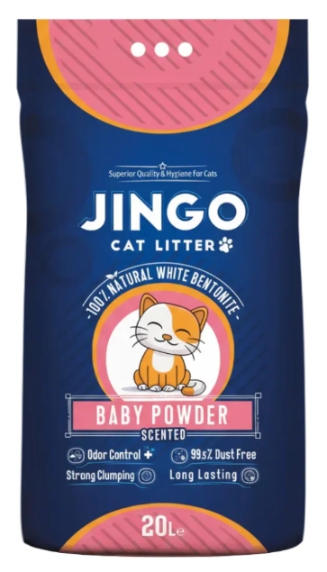 [2297] Cat litter Jingo CAT White cat litter Baby Powder 20 L