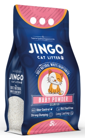 [2289] Cat litter Jingo CAT White cat litter Baby Powder 5 L