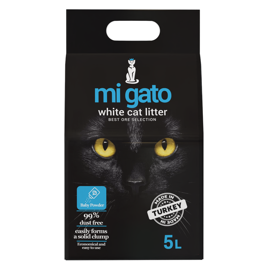 [2077] Cat litter Mi gato CAT White cat litter baby powder 5 L