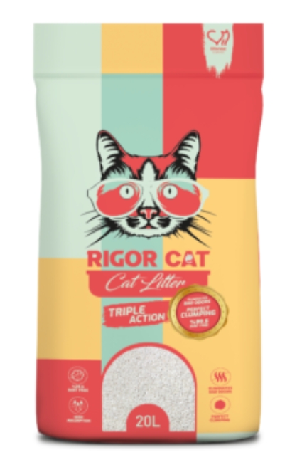 [2323] Cat litter Rigor CAT White Cat Litter Orange Lime Sticker 20 L