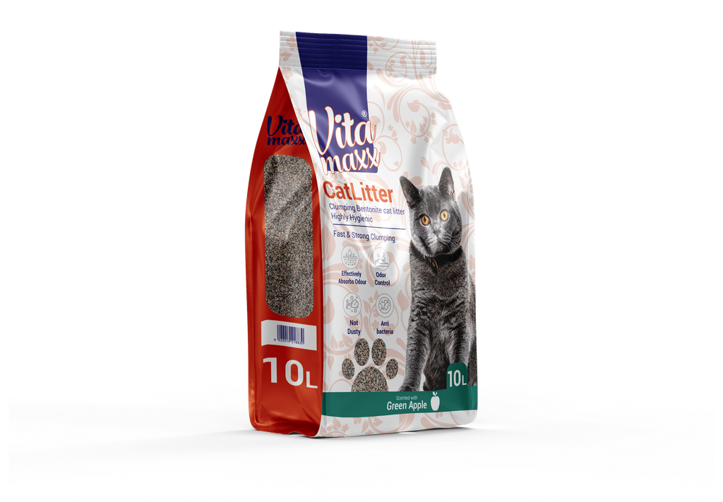 [2061] Cat litter Vita maxx CAT Brown Sand Clumping 10 L Green Apple