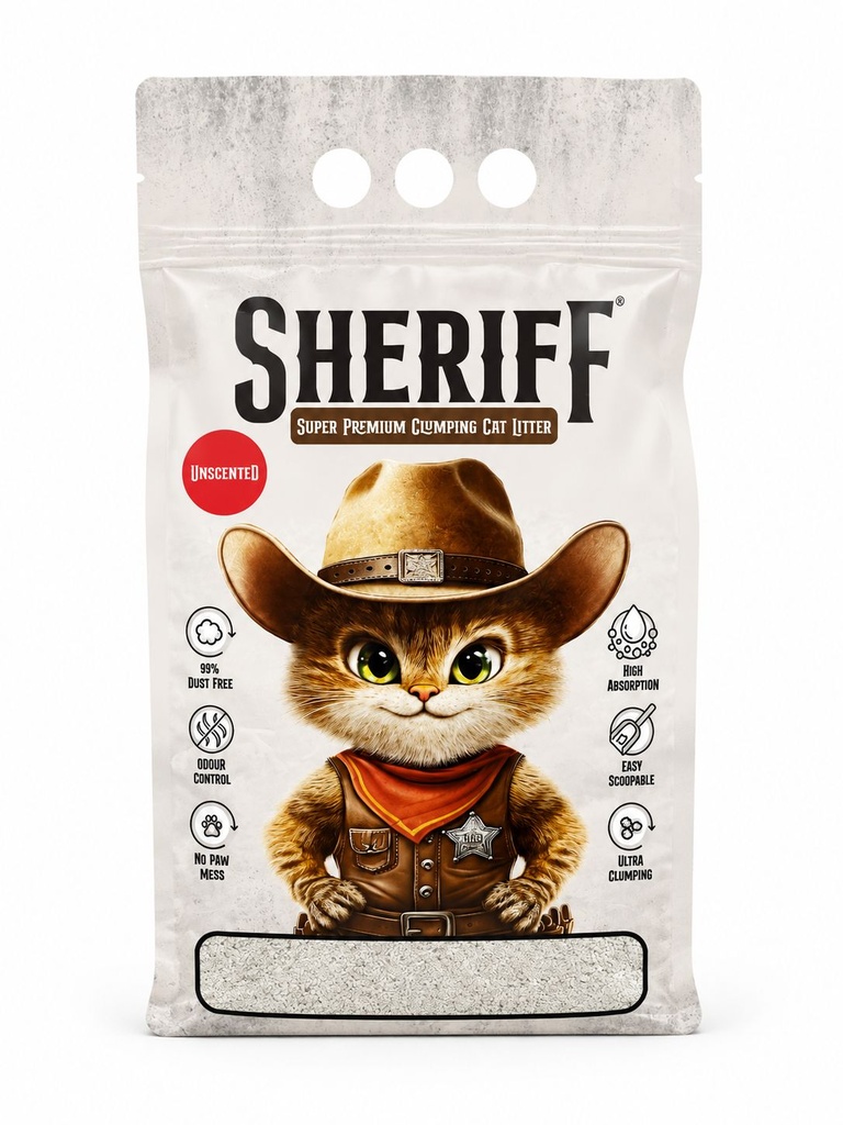 [2927] SHERIFF White Cat Litter 20 L - Unscented