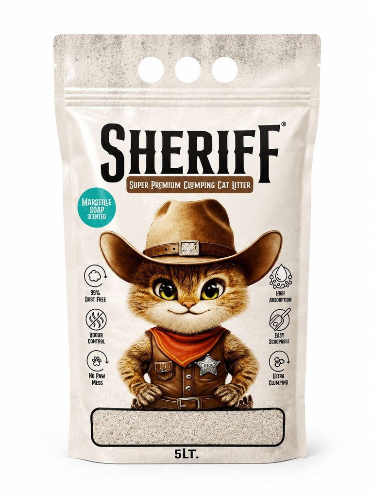 [2917] SHERIFF White Cat Litter 5 L - Marseille Soap
