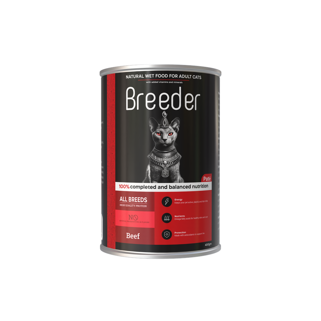 [2386] Wet Food Breeder cat  Can Food Adult Beef 400 gm 24 PCS / Packet