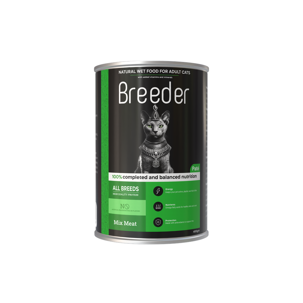 [2390] Wet Food Breeder cat  Can Food Adult Mix Meat 400 gm