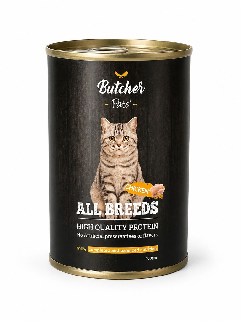 [2526] Wet Food Butcher cat  Butcher Chicken 400 gm pate