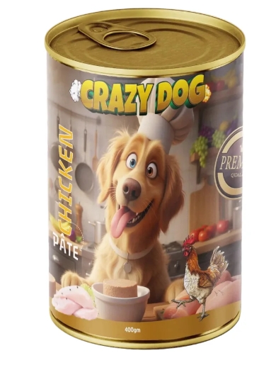 [2806] Wet Food Crazy Cat dog  Crazy Dog Can Food Pate Chicken 400 g - 24 PCS /  Packet