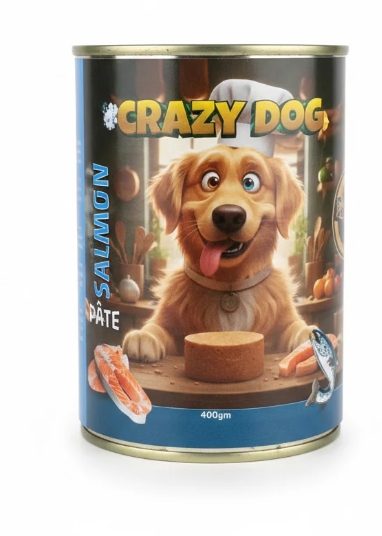 [2808] Wet Food Crazy Cat dog  Crazy Dog Can Food Pate Salmon 400 g - 24 PCS /  Packet