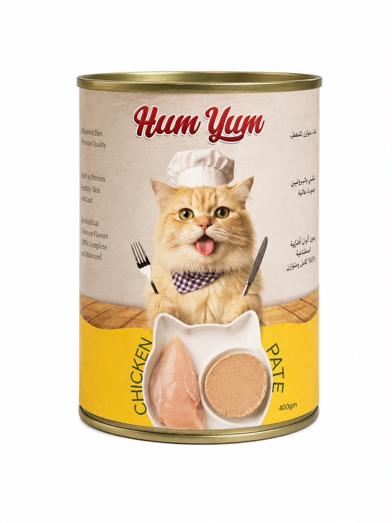 [2709] Wet Food HumYum cat  HumYum Pate Can Food For Adult Cat Chicken 400 GM