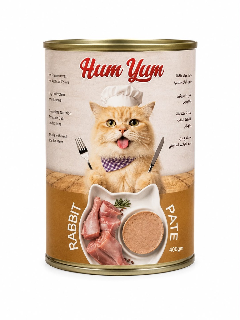 [2712] Wet Food HumYum cat  HumYum Pate Can Food For Adult Cat Rabbit 400 GM