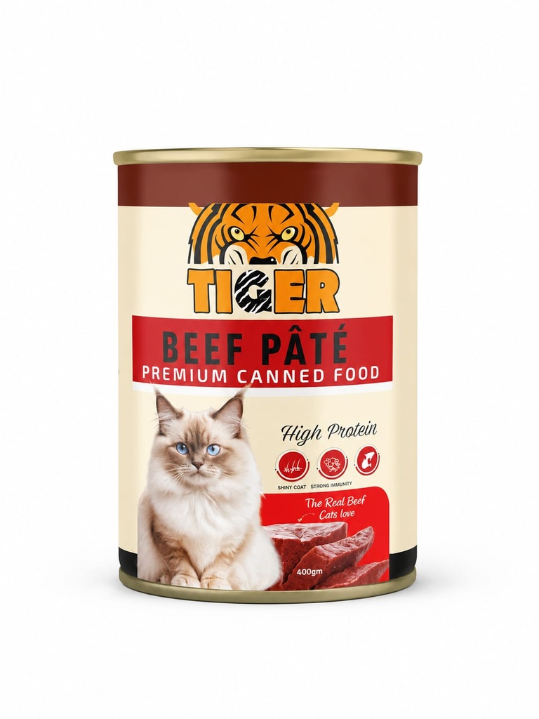 [2418] Wet Food Tiger cat  can food beef 400 gm