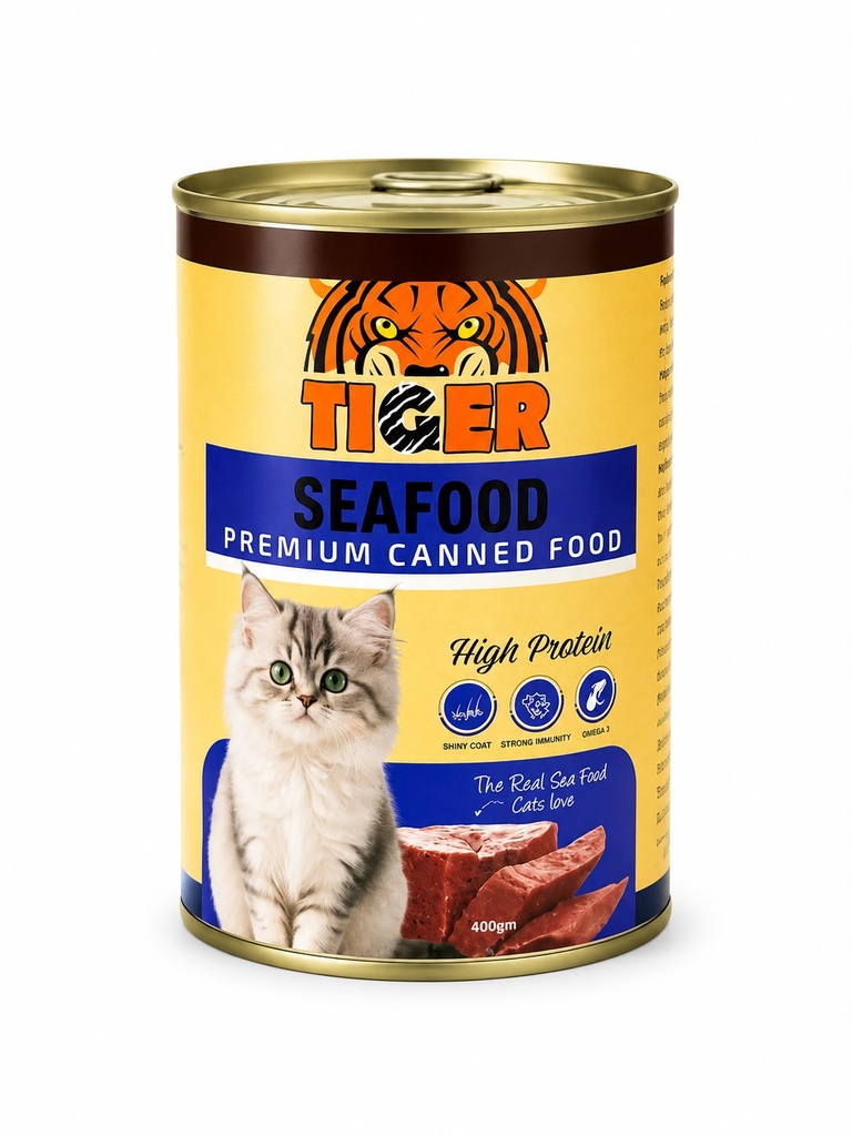 [2427] Wet Food Tiger cat  can food seefood 400 gm