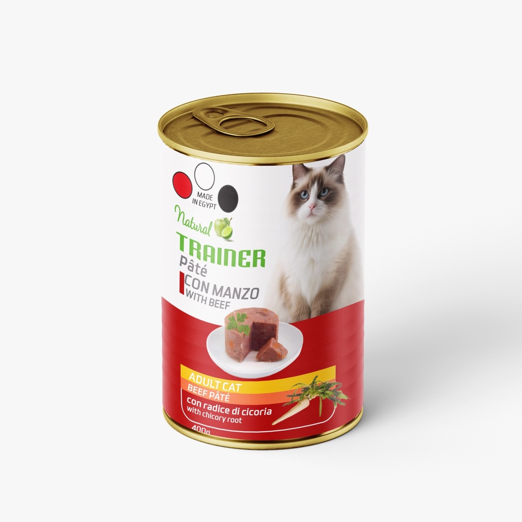[2411] Wet Food Trainer cat  can food beef 400 gm