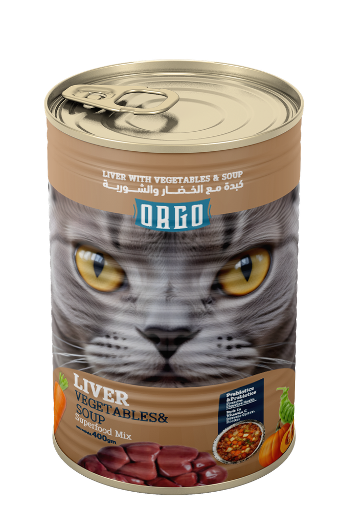 [2378] Wet Food orgo cat  Orgo Can Food For Cat Liver With Veg & Soup 400 GM - 6 PCS / Packet