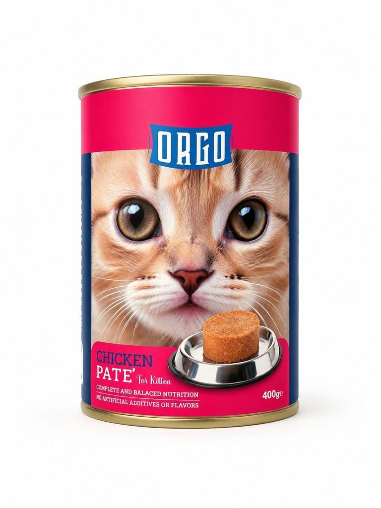 [2722] Wet Food orgo cat  Orgo™ Complete Pâté Chicken – Wet Food for Kitten (400 g)