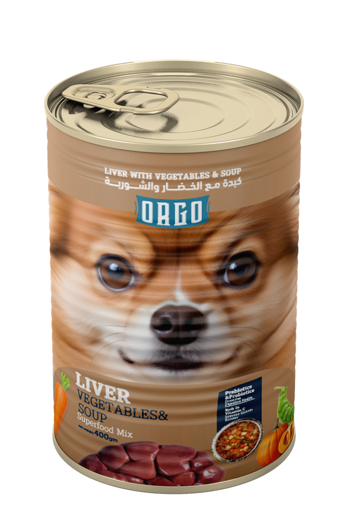 [2800] Wet Food orgo dog  Orgo Can Food For Dog Liver With Veg & Soup 400 GM - 6 PCS / Packet