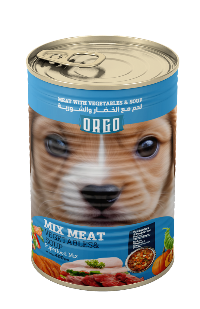 [2801] Wet Food orgo dog  Orgo Can Food For Puppy Mix Meat With Veg & Soup 400 GM - 6 PCS / Packet