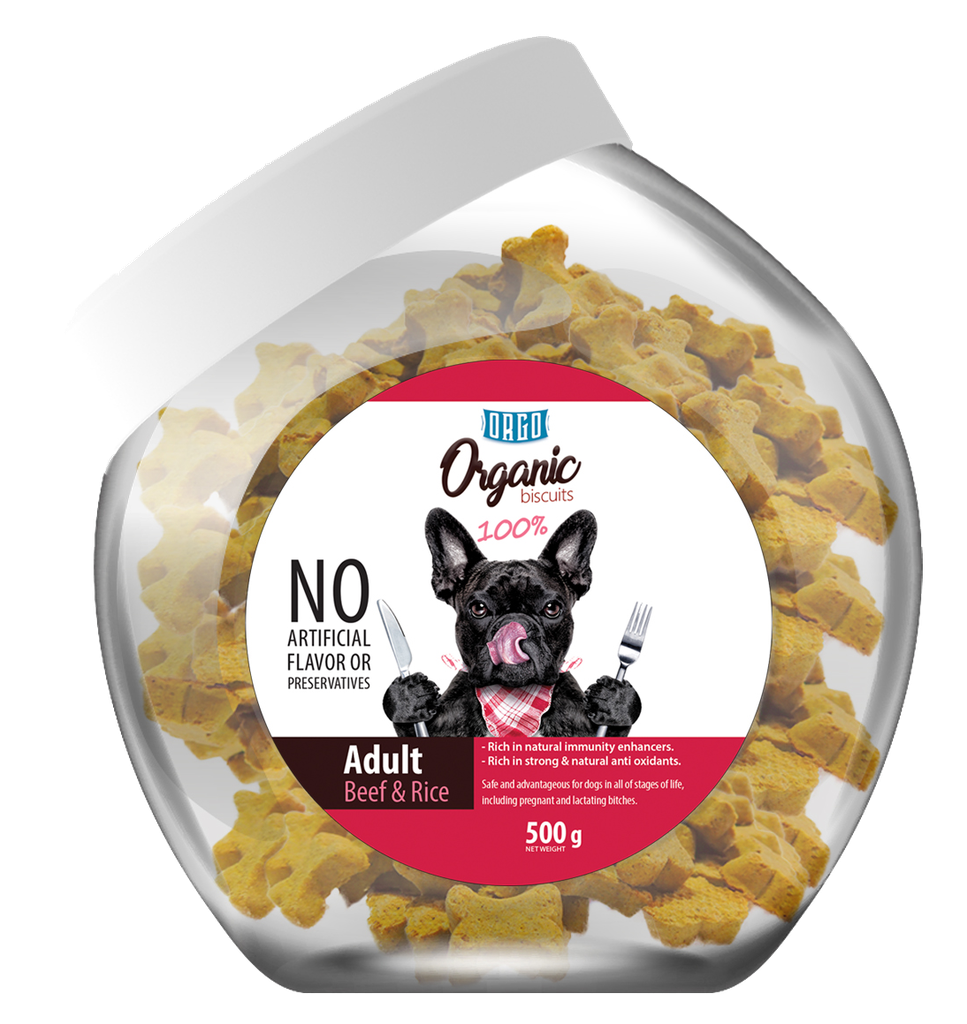[1901] biscuits orgo DOG Adult Beef & Rice 500 gm