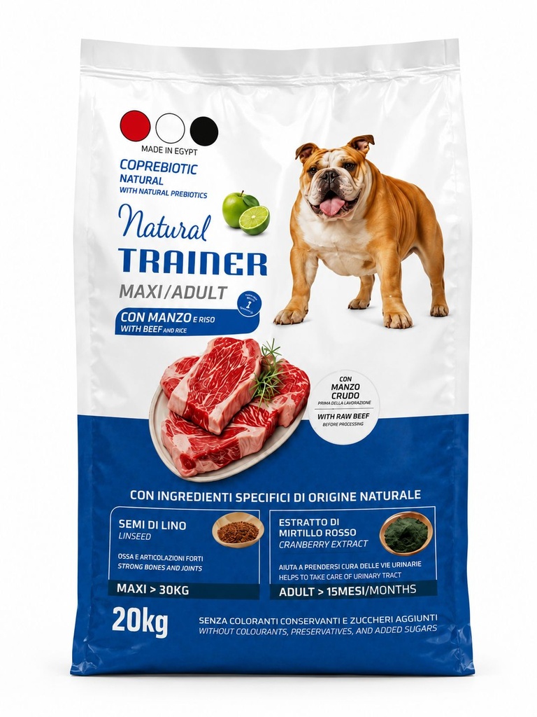 [2827] dry food Trainer dog  Adult Con Manzo E Riso 20 kg
