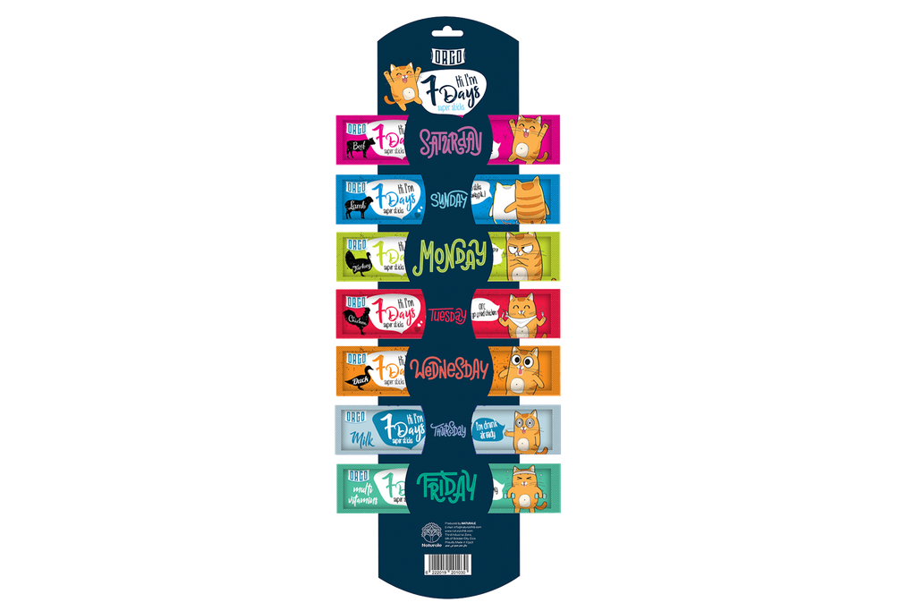 [1700] treats orgo CAT 7 Days ( 7 Pcs / Card )