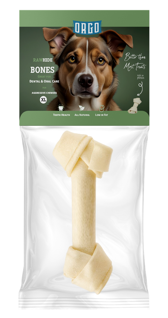[2256] treats orgo DOG RAWHIDE BONES Dental & Oral Care - 1 pce - XL
