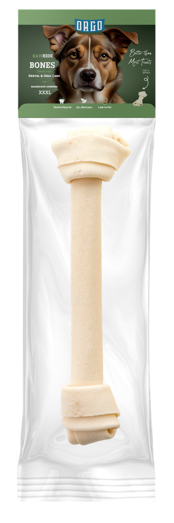 [2257] treats orgo DOG RAWHIDE BONES Dental & Oral Care - 1 pce - XXXL