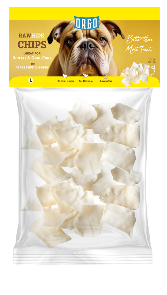 [2363] treats orgo DOG RAWHIDE CHIPS Dental & Oral Care - L