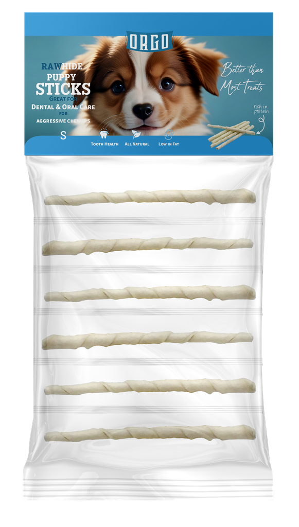 [2262] treats orgo DOG RAWHIDE STICKS - For Puppy - Dental & Oral Care - 6 pce - R