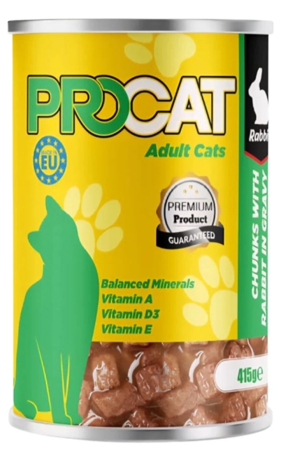 [8000015] Procat - Can 415 gm - Adult Cats - Rabbit