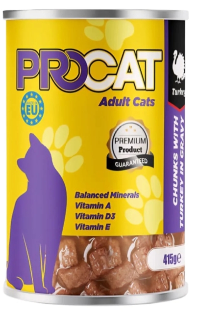 [8000017] Procat - Can 415 gm - Adult Cats - Turkey