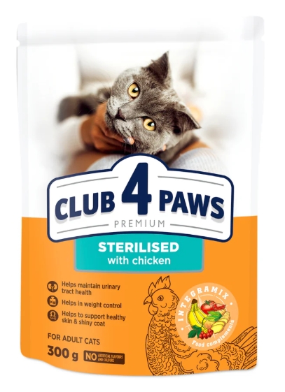 [8000026] Club 4 Paws - Dry Food - For Adult Cats - 300 gm - Sterilized