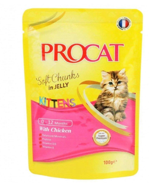[8000038] Procat - For Kitten Cats - Pouch 100 gm - With Chicken kitten