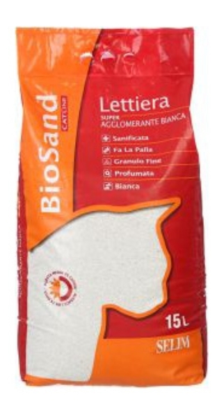 [8000043] Lettiera - Biosand - Cat Litter - 15 L - Super Agglomerante Bianca
