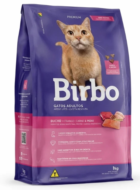 [8000050] Birbo - Dry Food - For Adult Cats - 1 kg - Sterilized - Chicken , Beef & Fish
