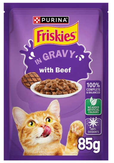 [8000055] Purina - Friskies - For Adult Cats - Pouch 85 gm - With Beef