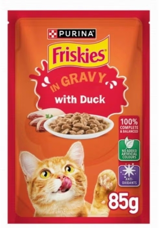 [8000057] Purina - Friskies - For Adult Cats - Pouch 85 gm - With Duck