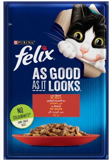 [8000060] Purina - Felix - For Adult Cats - Pouch 85 gm - With Beef
