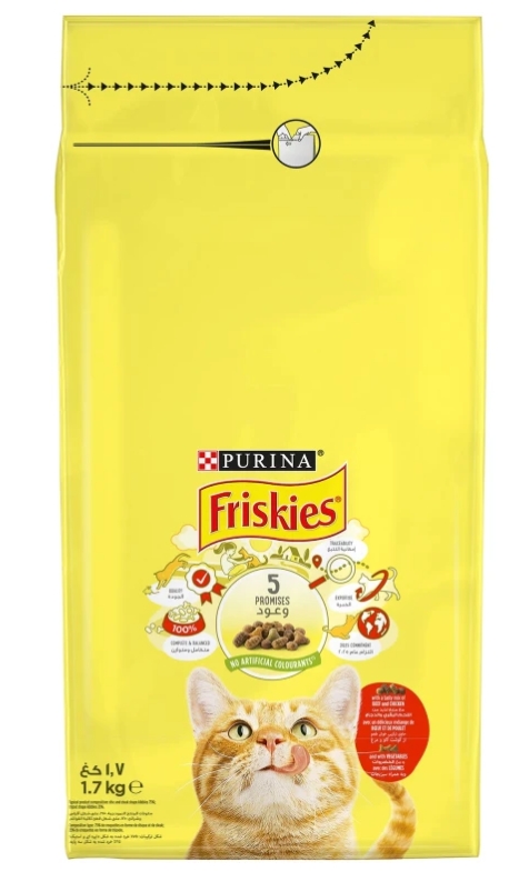 [8000069] Purina - Friskies - For Adult Cats - 1.7 kg - With Beef & Chicken