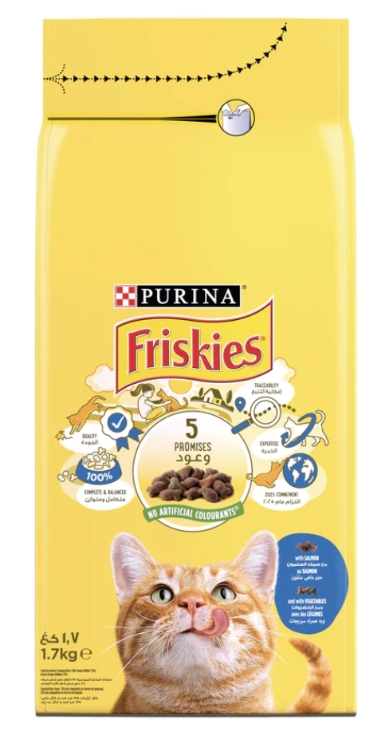[8000070] Purina - Friskies - For Adult Cats - 1.7 kg - With Salmon & Vegetables