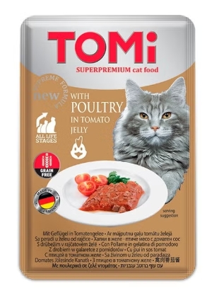 [8000078] Tomi - Cat Food - For Adult - Pouch 100 gm - Poultry In Tomato