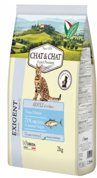 [8000092] CHAT & CHAT - For Adult Cats - Exigent - 2 kg - With Tuna