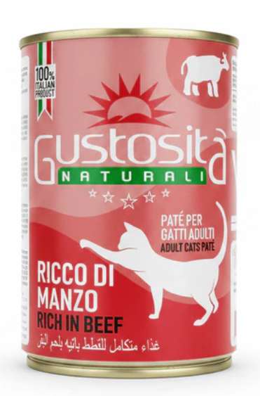 [8000120] Gustosita - Can 400 gm - For Adult Cats - Beef