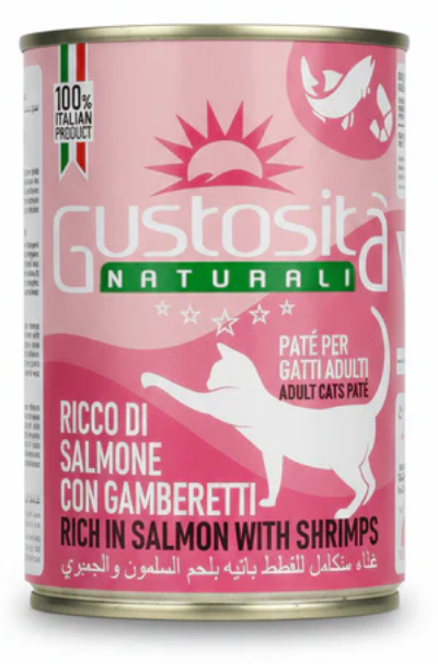 [8000122] Gustosita - Can 400 gm - For Adult Cats - Salmon & Shrimps