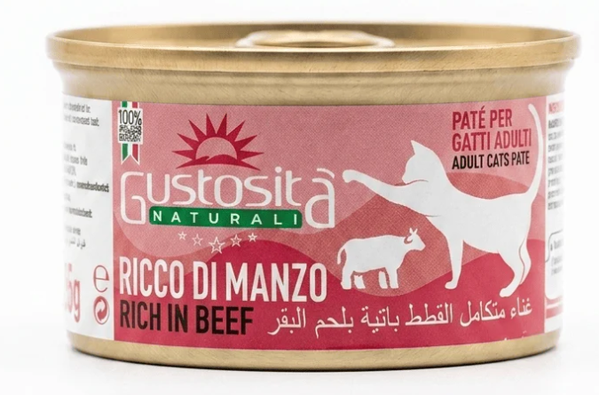 [8000125] Gustosita - Can 85 gm - For Adult Cats - Beef