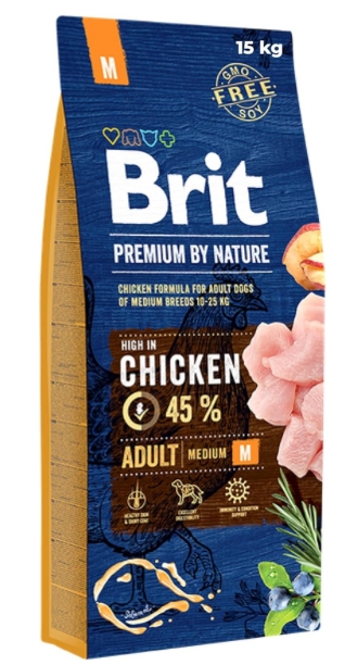 [8000134] Brit - Dry Food - For Adult Dogs - M - 15 kg - Chichken