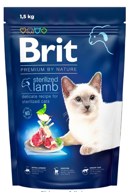 [8000145] Brit - Dry Food - For Cats - 1.5 kg - Sterilized - Lamb