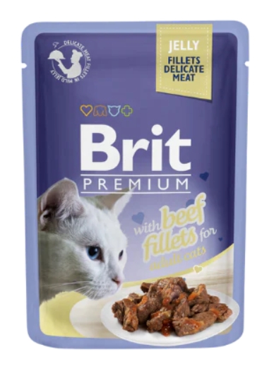 [8000148] Brit - Cats Food - Pouch 85 gm - Delicate Meat - With Beef